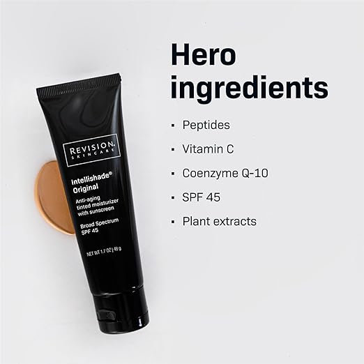 Revision Skincare Intellishade®Original SPF 45,Anti-Aging Tinted Sunscreen for Face, Daily Moisturizer with SPF