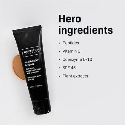 Revision Skincare Intellishade®Original SPF 45,Anti-Aging Tinted Sunscreen for Face, Daily Moisturizer with SPF